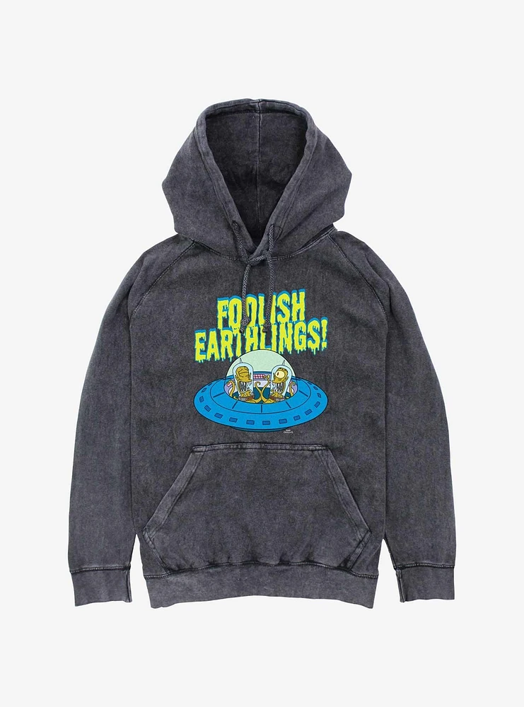 The Simpsons Foolish Earthlings Mineral Wash Hoodie