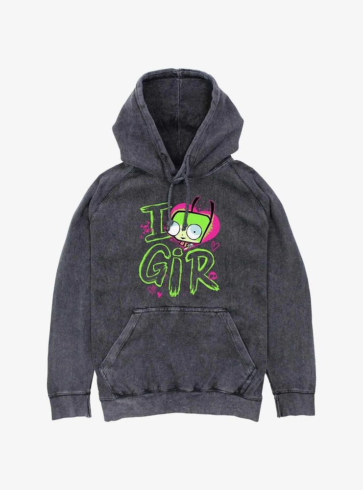 Invader Zim Love Gir Mineral Wash Hoodie