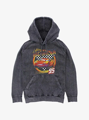 Disney Pixar Cars Lightning McQueen Vintage Race Mineral Wash Hoodie