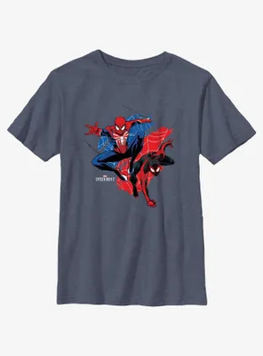 Marvel Spider-Man 2 Game Peter Parker & Miles Morales Youth T-Shirt