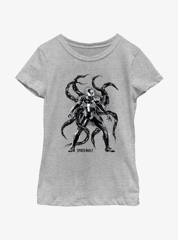 Marvel Spider-Man 2 Game Venom Tentacles Youth Girls T-Shirt