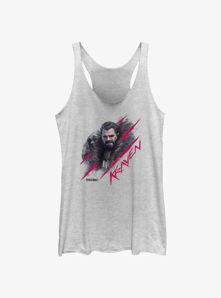 Marvel Spider-Man 2 Game Kraven Scratch Portrait Womens Tank Top