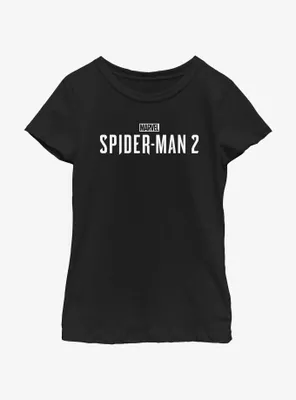 Marvel Spider-Man 2 Game White Logo Youth Girls T-Shirt