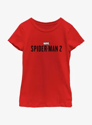 Marvel Spider-Man 2 Game Black Logo Youth Girls T-Shirt