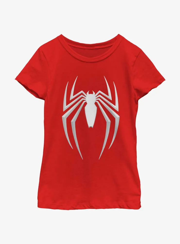 Marvel Spider-Man 2 Game Gray Spider Icon Youth Girls T-Shirt