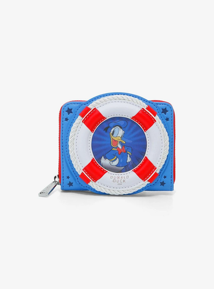 Loungefly Disney Donald Duck 90th Anniversary Lenticular Mini Zipper Wallet