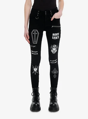 Cosmic Aura Witchy Patches Super Skinny Jeans