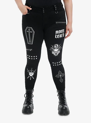Cosmic Aura Witchy Patches Super Skinny Jeans Plus
