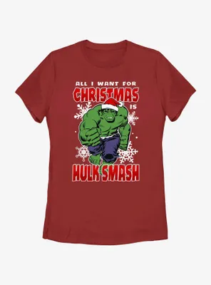 Marvel The Hulk Christmas Smash Womens T-Shirt