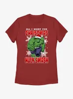 Marvel The Hulk Christmas Smash Womens T-Shirt