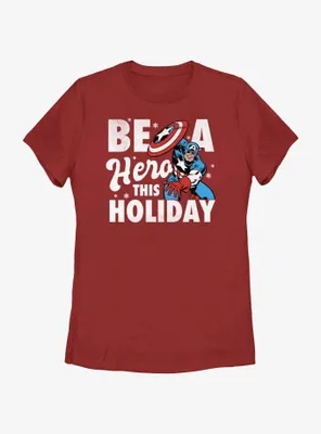 Marvel Captain America Holiday Hero Womens T-Shirt
