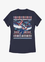 Marvel Captain America Sam Wilson Ugly Holiday Womens T-Shirt