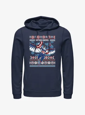 Marvel Captain America Sam Wilson Ugly Holiday Hoodie