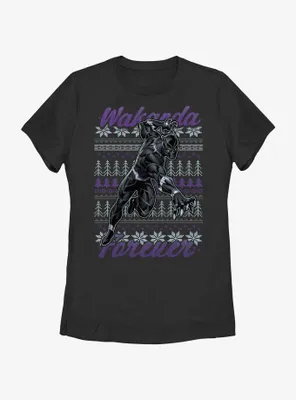 Marvel Black Panther Ugly Holiday Womens T-Shirt