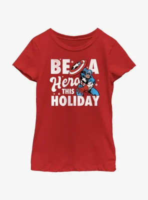 Marvel Captain America Holiday Hero Youth Girls T-Shirt
