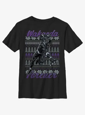 Marvel Black Panther Ugly Holiday Youth T-Shirt