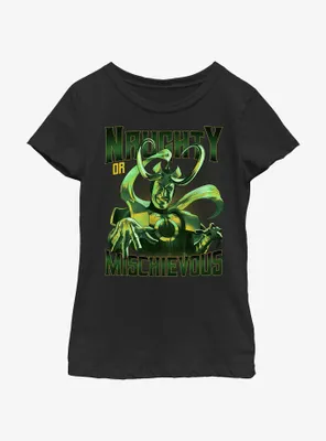 Marvel Loki Naughty Or Mischievous Youth Girls T-Shirt