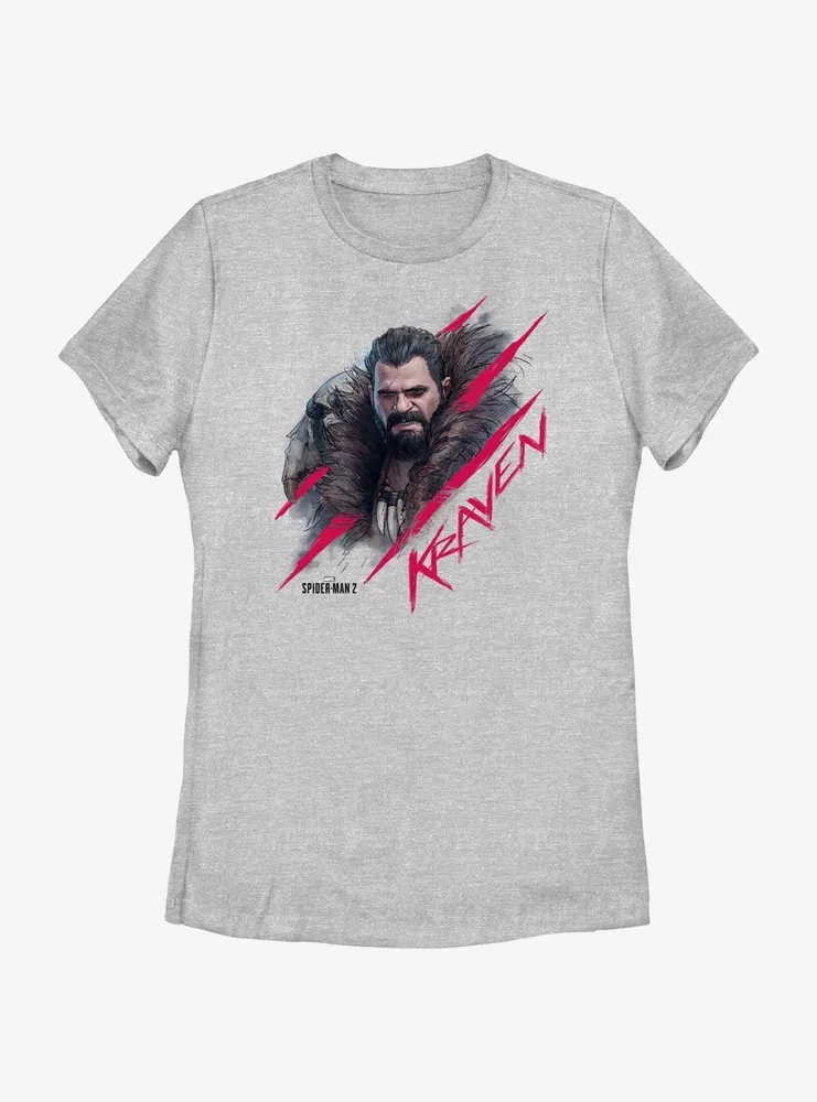 Marvel Spider-Man 2 Game Kraven Scratch Portrait Womens T-Shirt