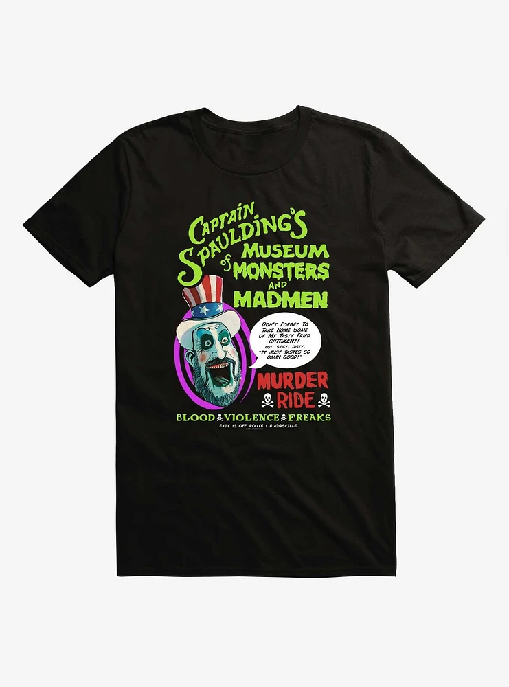 House Of 1000 Corpses Captain Spaulding's Museum Monsters And Mayhem T-Shirt