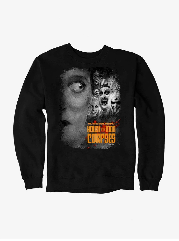 House Of 1000 Corpses Black And White Movie Poster Sweatshirt