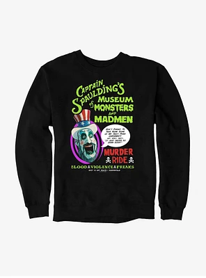 House Of 1000 Corpses Captain Spaulding's Museum Monsters And Mayhem Sweatshirt