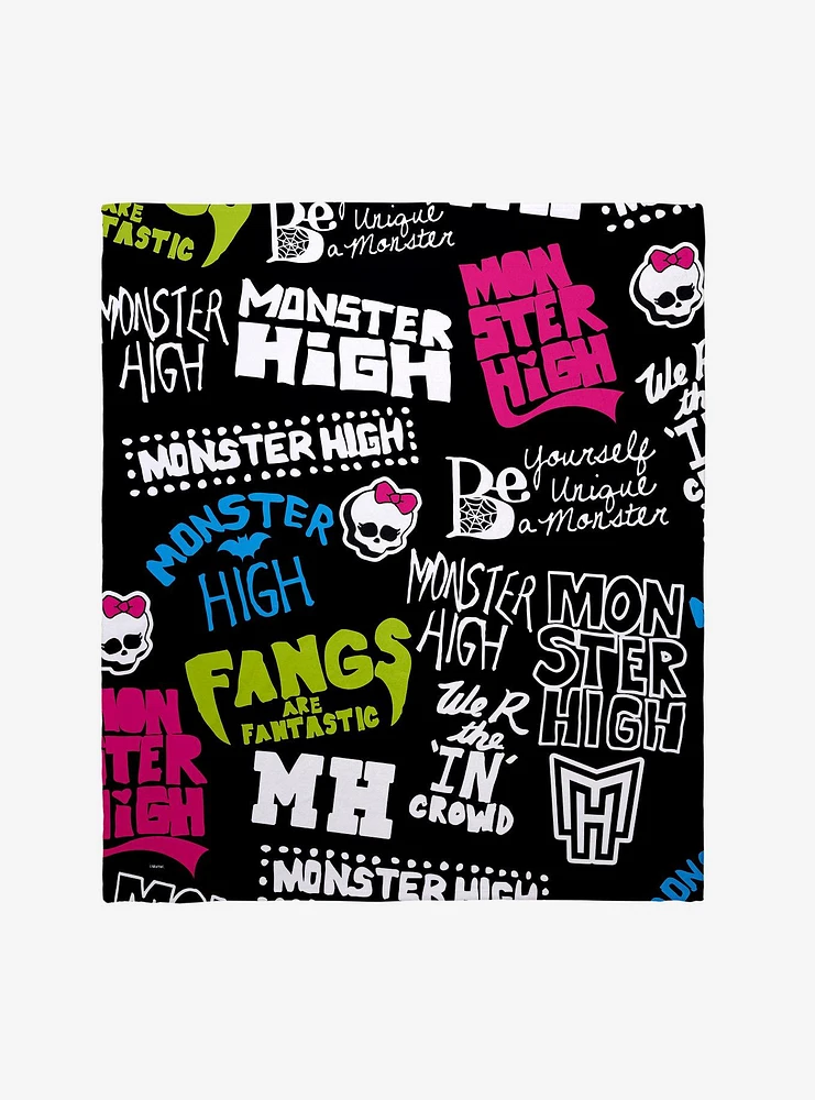 Monster High Title Graffiti Throw Blanket