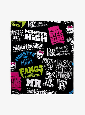 Monster High Title Graffiti Throw Blanket
