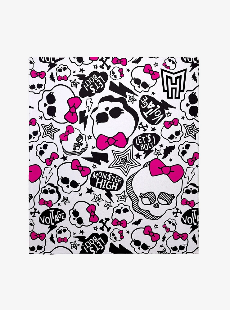 Monster High Skulls Throw Blanket