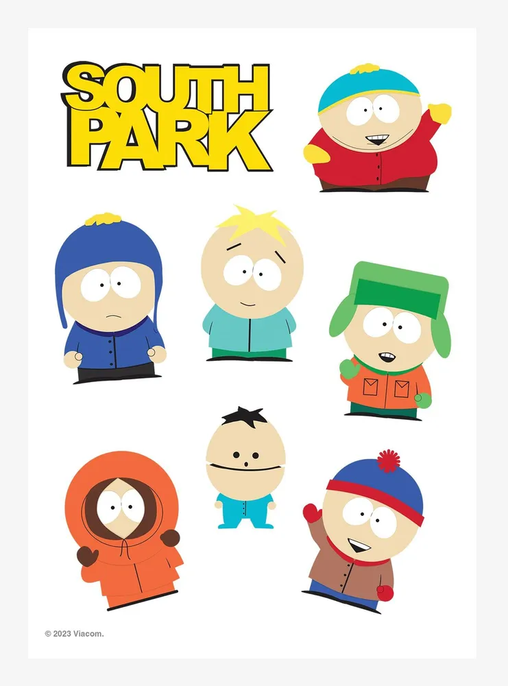 South Park The Kids Kiss-Cut Sticker Sheet