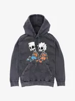 The Simpsons House Of Horrors Skeleton Bart And Lisa Mineral Wash Hoodie