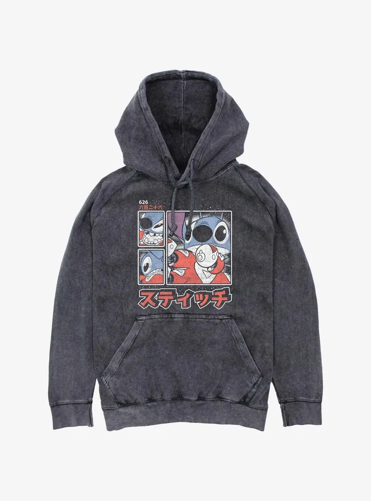 Disney Lilo & Stitch Kanji Mineral Wash Hoodie