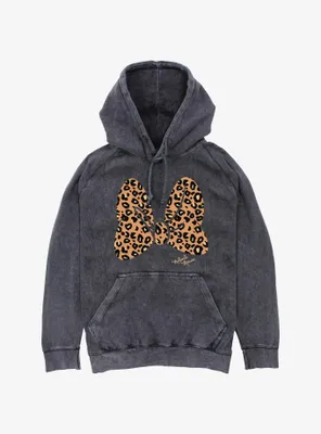 Disney Minnie Mouse Animal Print Bow Mineral Wash Hoodie