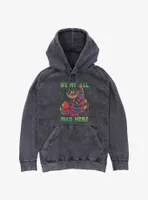 Disney Alice Wonderland Cheshire Cat We're All Mad Mineral Wash Hoodie