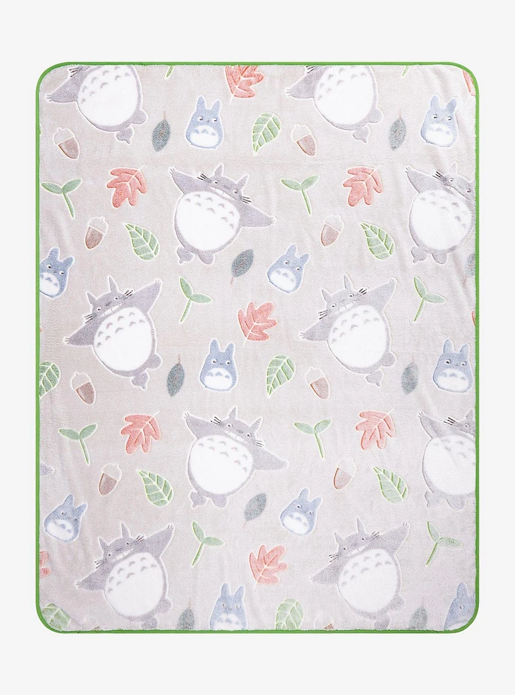 Studio Ghibli® My Neighbor Totoro Leaves Pastel Throw Blanket