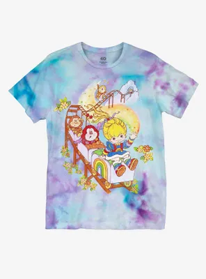Rainbow Brite Train Tie-Dye Boyfriend Fit Girls T-Shirt