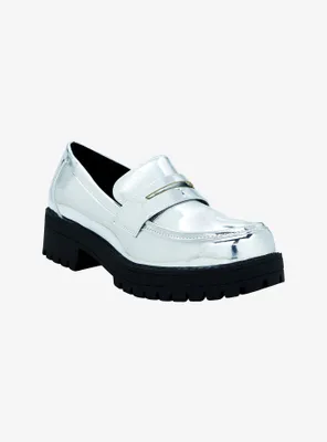 Dirty Laundry Chrome Patent Chunky Loafers