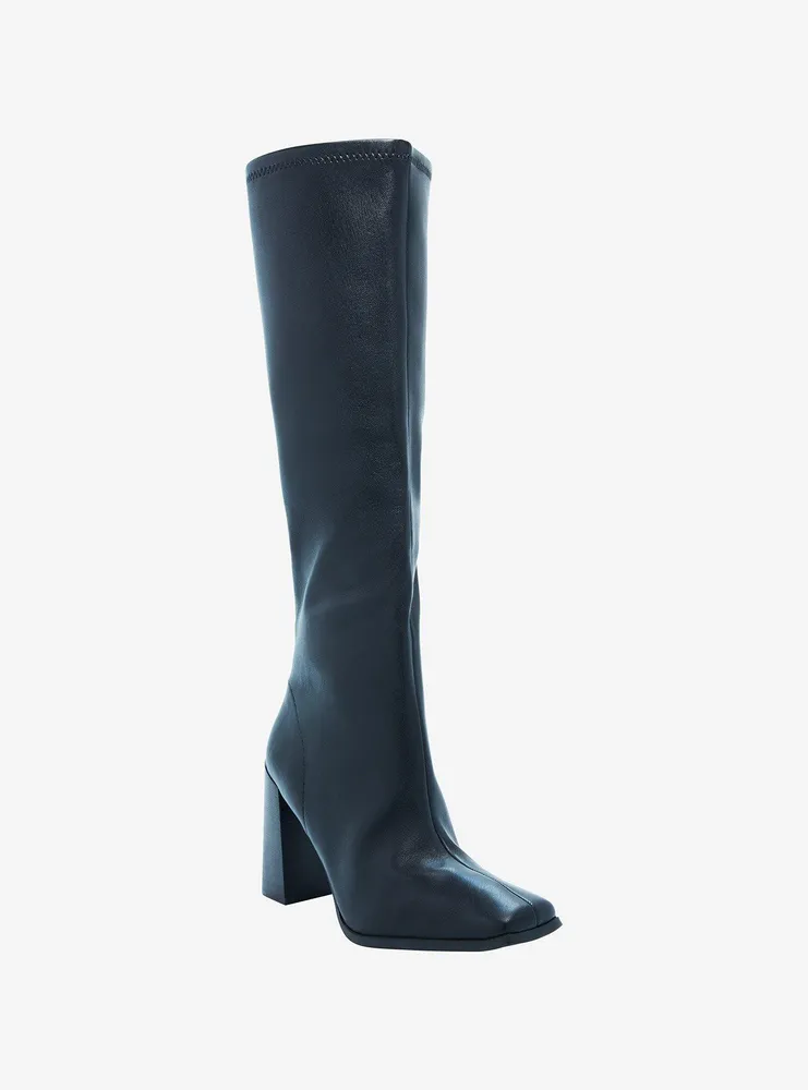 Chinese Laundry Black Square Toe Knee-High Boots