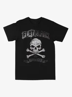 Flat Black Justice Will Be Done Skull & Crossbones T-Shirt