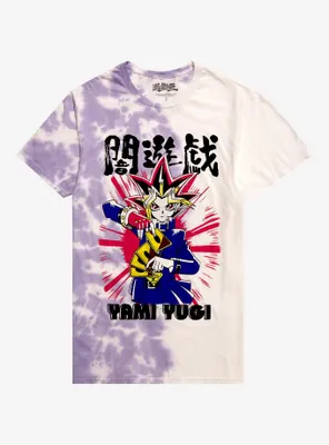 Yu-Gi-Oh! Yugi Purple Tie-Dye Boyfriend Fit Girls T-Shirt
