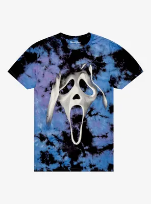 Scream Ghost Face Mask Tie-Dye Boyfriend Fit Girls T-Shirt