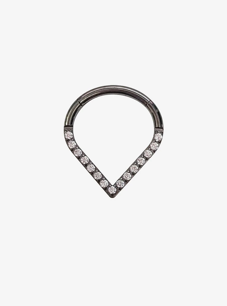 16G Steel CZ Pointed Hinged Clicker