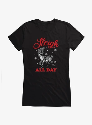 Hot Topic Sleigh All Day Reindeer Girls T-Shirt