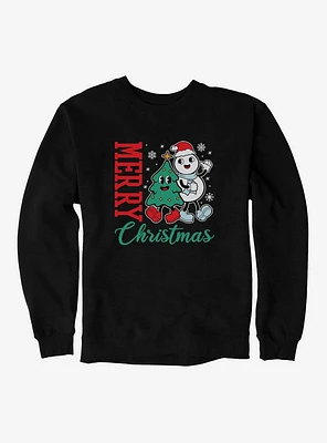Hot Topic Merry Christmas Snowman And Tree Sweatshirt