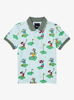 Disney Mickey Mouse and Friends Golfing Allover Print Toddler Polo Shirt — BoxLunch Exclusive