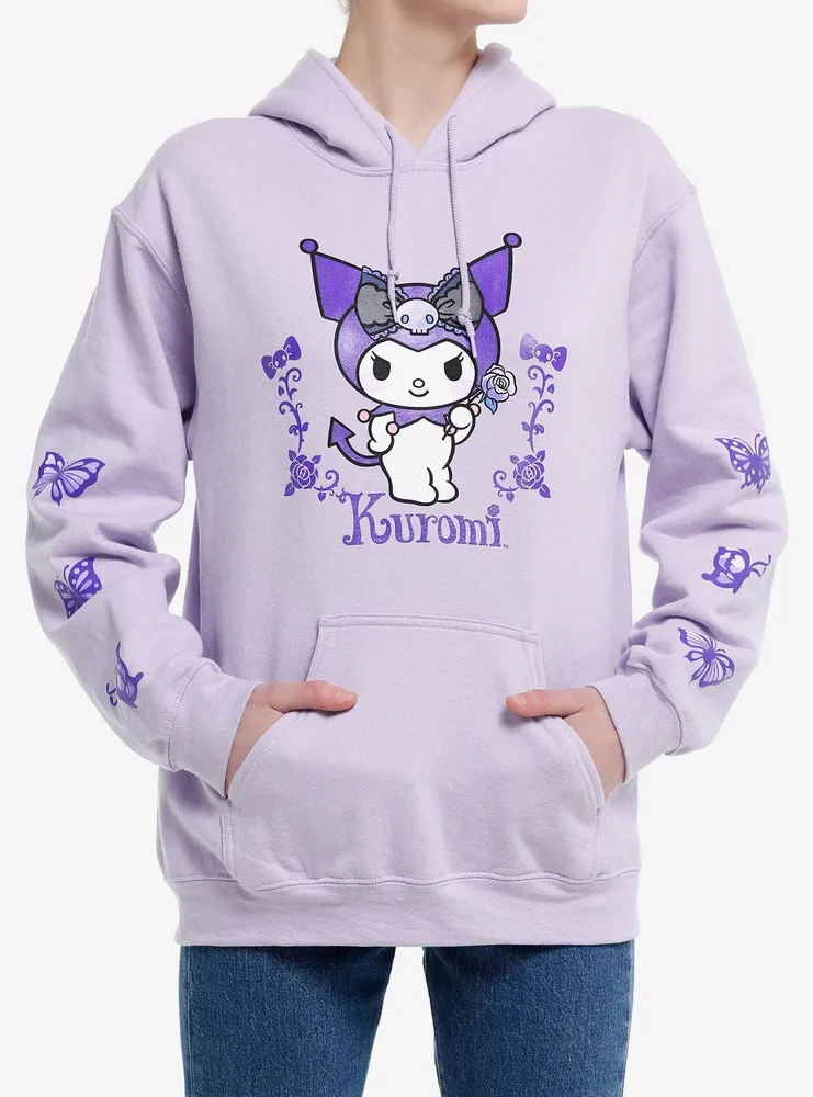 Kuromi Butterfly Roses Girls Hoodie