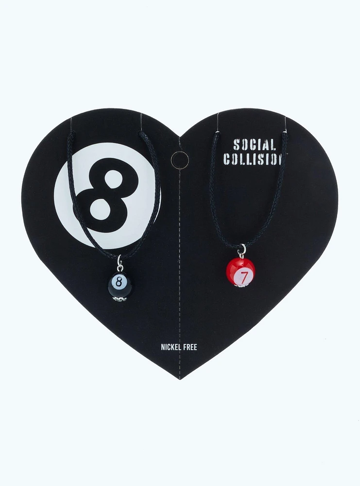 Social Collision® 8 & 7 Ball Best Friend Necklace Set
