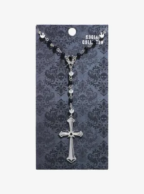 Social Collision® Spider Cross Rosary Necklace