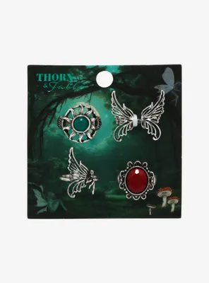 Thorn & Fable Fairy Butterfly Stone Ring Set