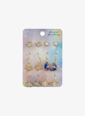 Sweet Society Opal Moon Star Earring Set