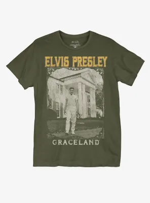 Elvis Presley Graceland Photo Boyfriend Fit Girls T-Shirt